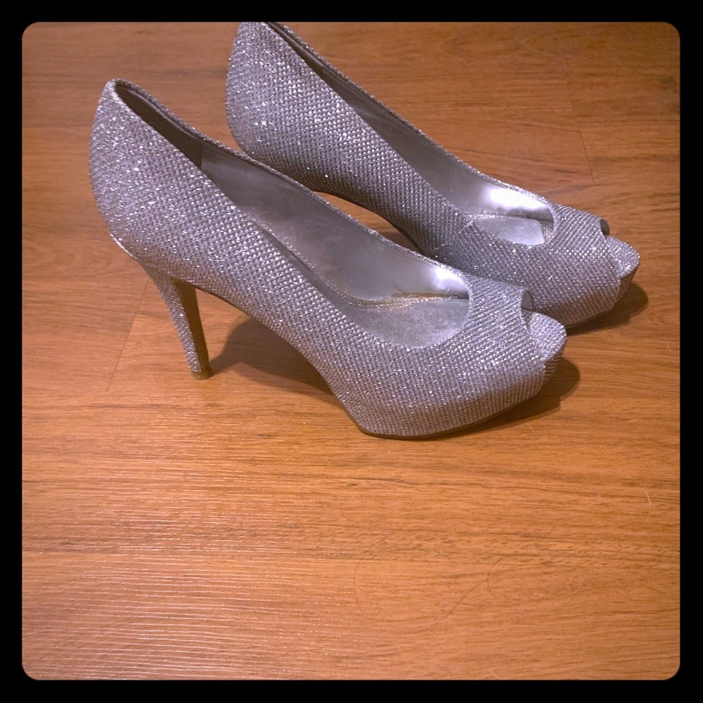 Silver Nine West Heels